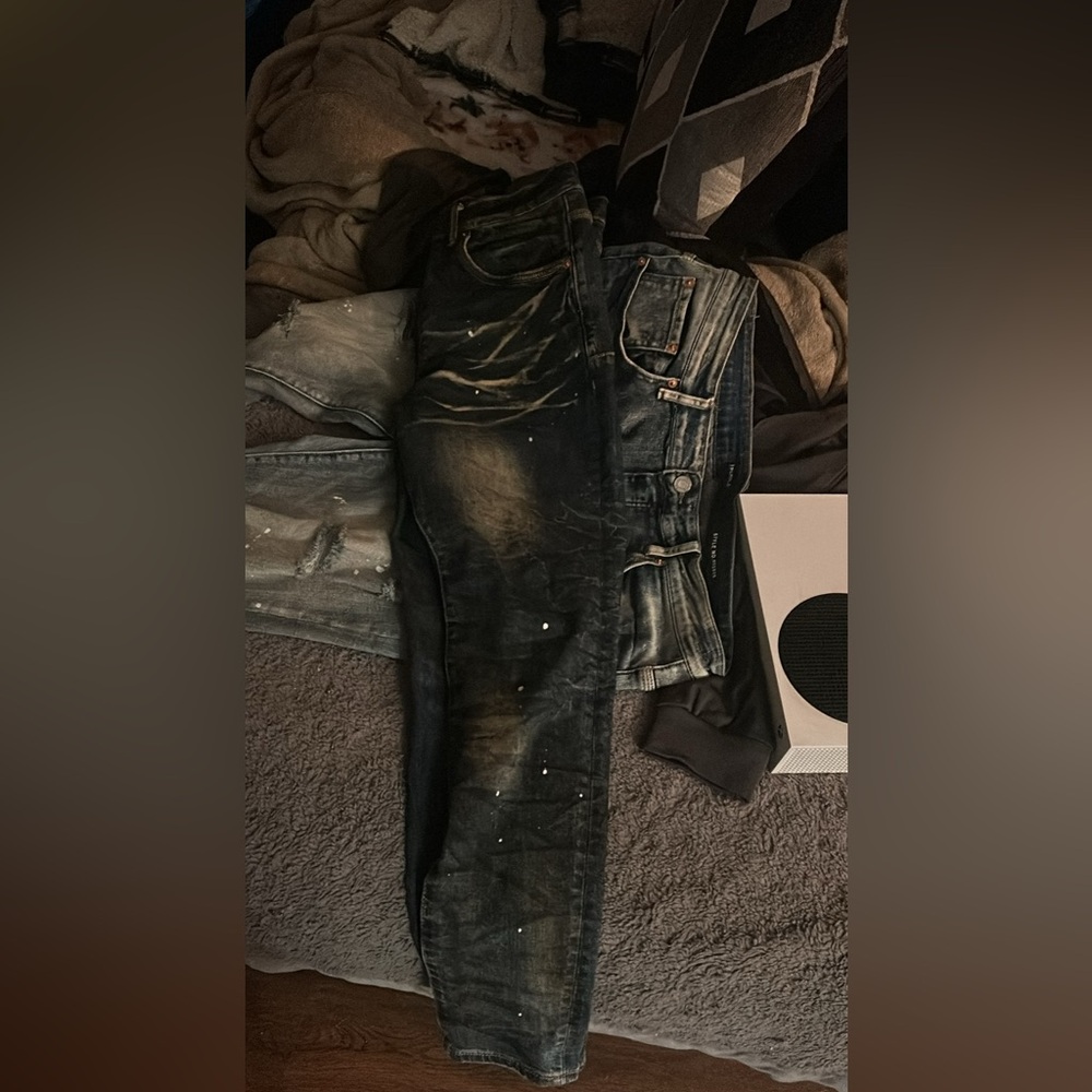 Men's Distressed Black Jeans